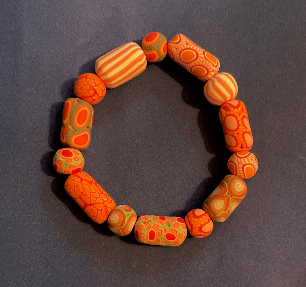 Orange 'pebble' bracelet