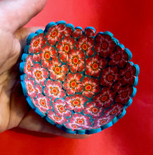 Load image into Gallery viewer, Pink and turquoise flower bowl
