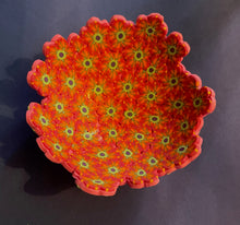 Load image into Gallery viewer, Orange and green flower bowl
