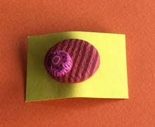 Load image into Gallery viewer, Pink and orange pebble brooch
