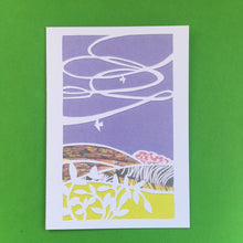 Load image into Gallery viewer, Set 4 of 4 greetings cards, prints of hand made paper cut landscapes