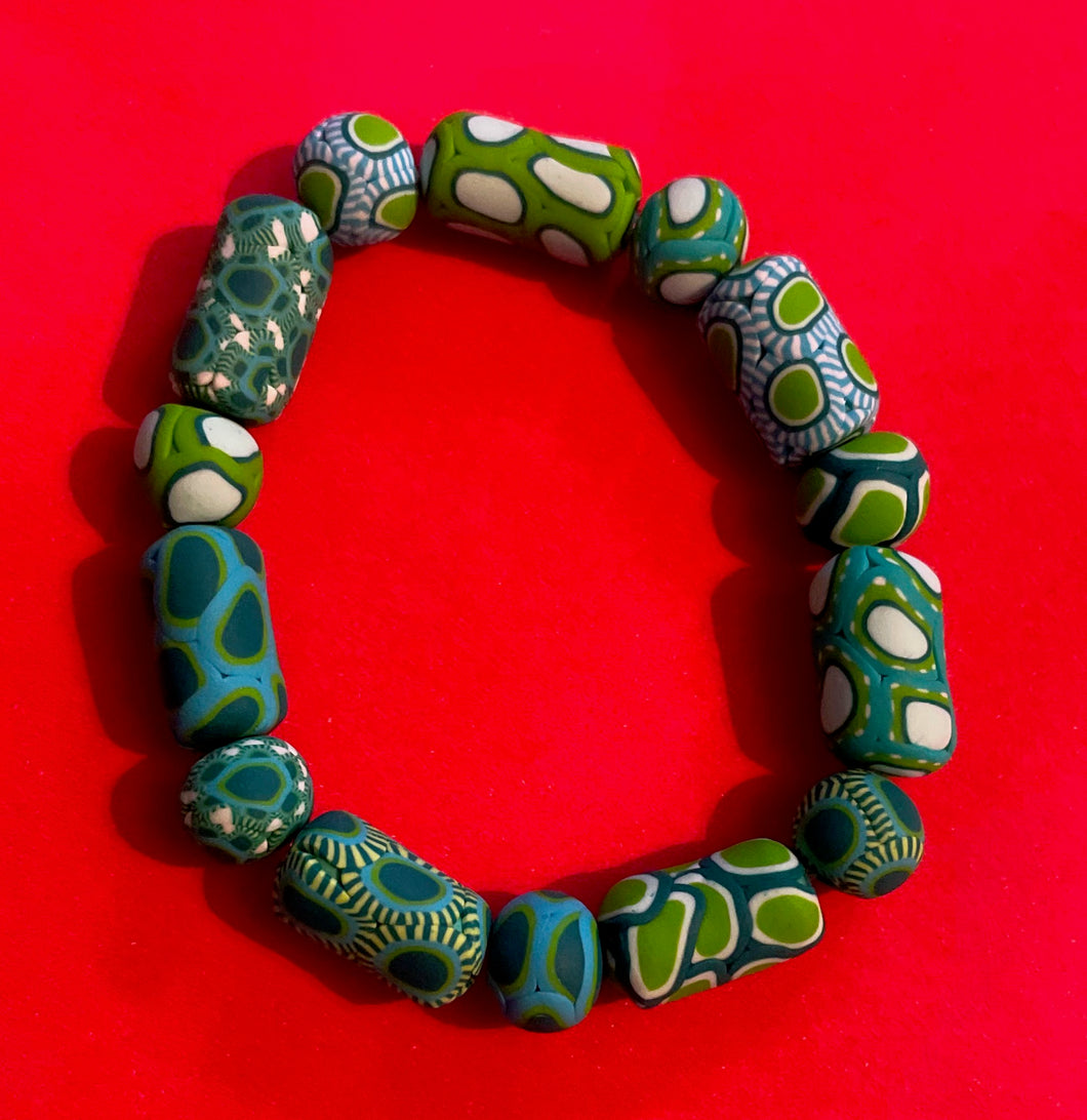 Green 'pebble' bracelet