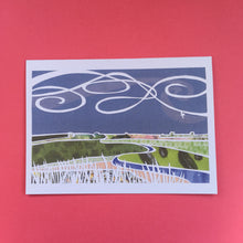 Load image into Gallery viewer, Set 3 of 4 greetings cards, prints of hand made paper cut landscapes
