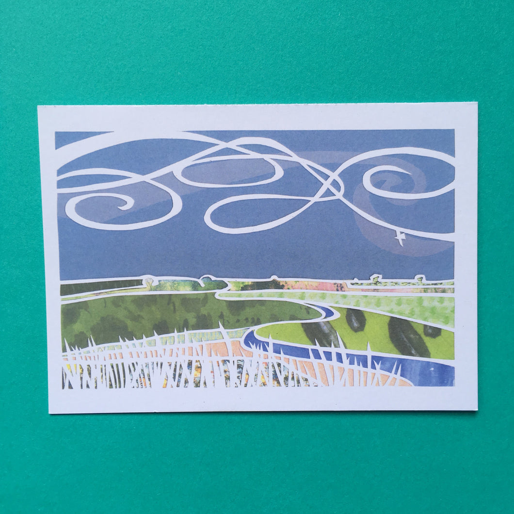 'River bank' design, greetings card