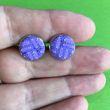 Load image into Gallery viewer, Cuff links with unique design in purple
