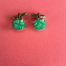 Load image into Gallery viewer, Cuff links with unique design in green
