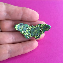 Load image into Gallery viewer, Butterfly brooch,  in polymer clay (green)
